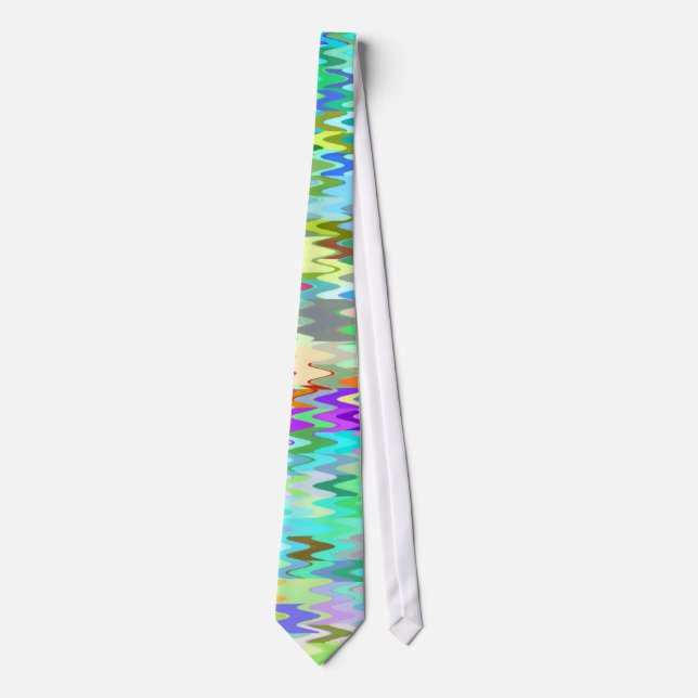 Colourful Mosaic Wave Pattern #4 Tie (Front)