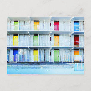 Colourful motel doors, Wildwood, NJ Postcard