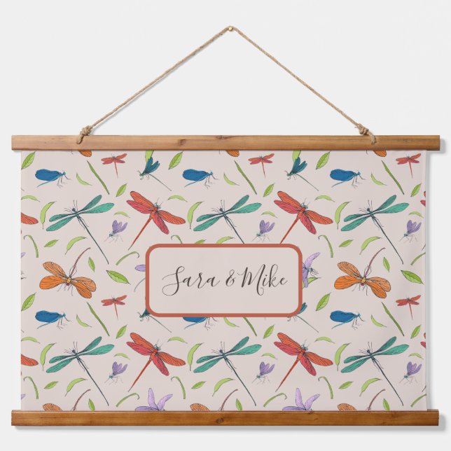 Colourful Moth Butterfly Pattern Personalized Hang Hanging Tapestry (Front)