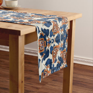 Colourful Moth Butterfly Pattern Short Table Runner