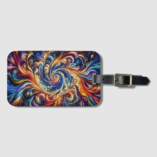 Colourful Motion Abstract Art Luggage Tag (Front Horizontal)