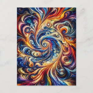 Colourful Motion Abstract Art Postcard