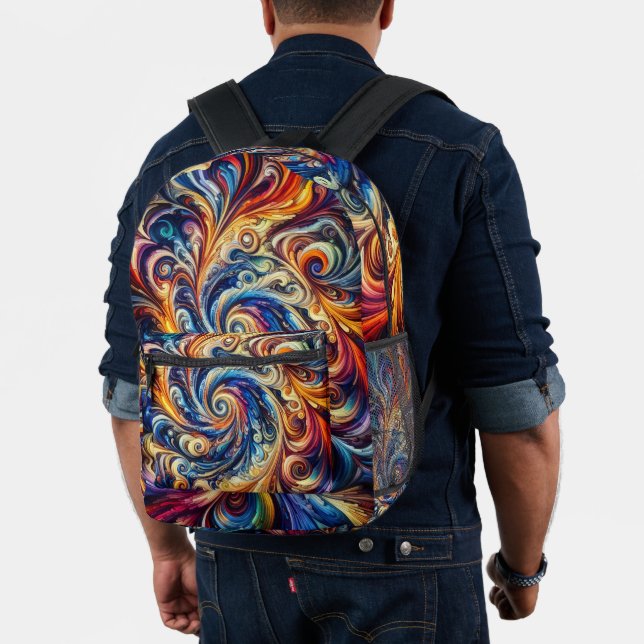 Colourful Motion Abstract Art Printed Backpack (Insitu (Model))