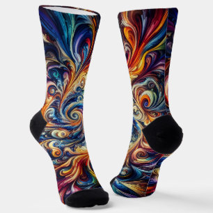 Colourful Motion Abstract Art Socks