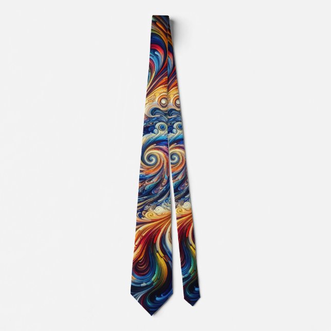 Colourful Motion Abstract Art Tie (Front)