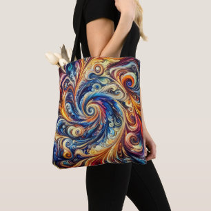 Colourful Motion Abstract Art Tote Bag