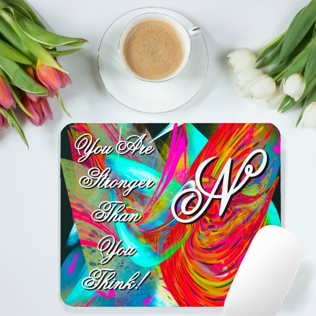 Colourful Motivational Monogram Liquified Abstract Mouse Pad (Creator Uploaded)