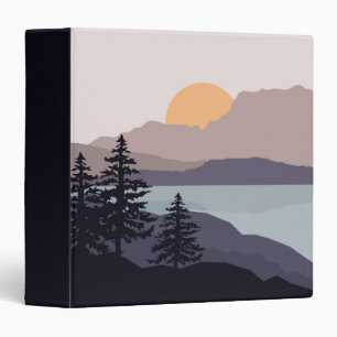 Colourful Mountain lake sunrise landscape Binder