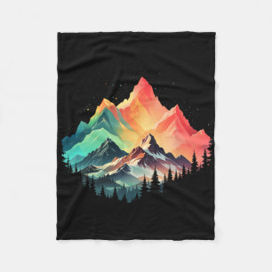 Colourful Mountain Outdoor Climbing Nature Forest Fleece Blanket