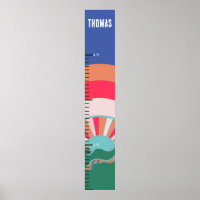 Colourful Mountain Sun Little Boys Growth Chart