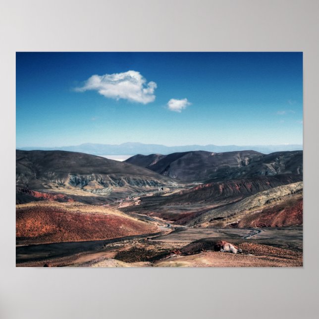 Colourful Mountain Valleys Around Salt Flats Poster (Front)