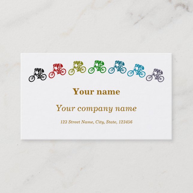 Colourful mountainbikes business card (Front)