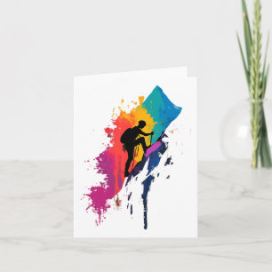 Colourful Mountaineering Climber Climbing Hiking M Card