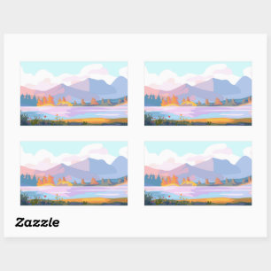 Colourful mountains sticker