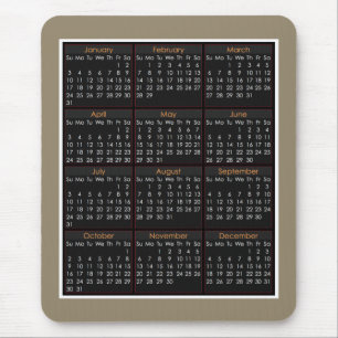 Colourful Mouse-pad Calendar for 2016 Mouse Pad