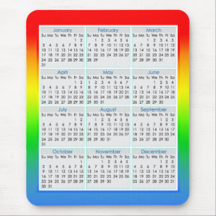 Colourful Mouse-pad Calendar for 2016 Mouse Pad