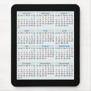 Colourful Mouse-pad Calendar for 2016 Mouse Pad