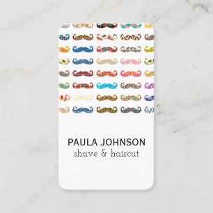 Colourful Moustaches Pattern Business Card