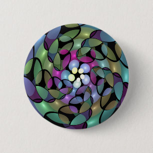 Colourful Movements Abstract Striking Fractal Art 2 Inch Round Button