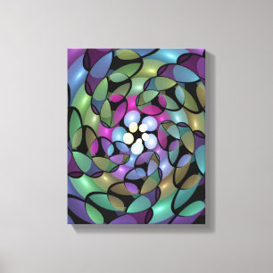 Colourful Movements Abstract Striking Fractal Art Canvas Print