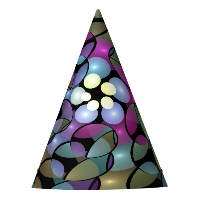 Colourful Movements Abstract Striking Fractal Art Party Hat (Front)