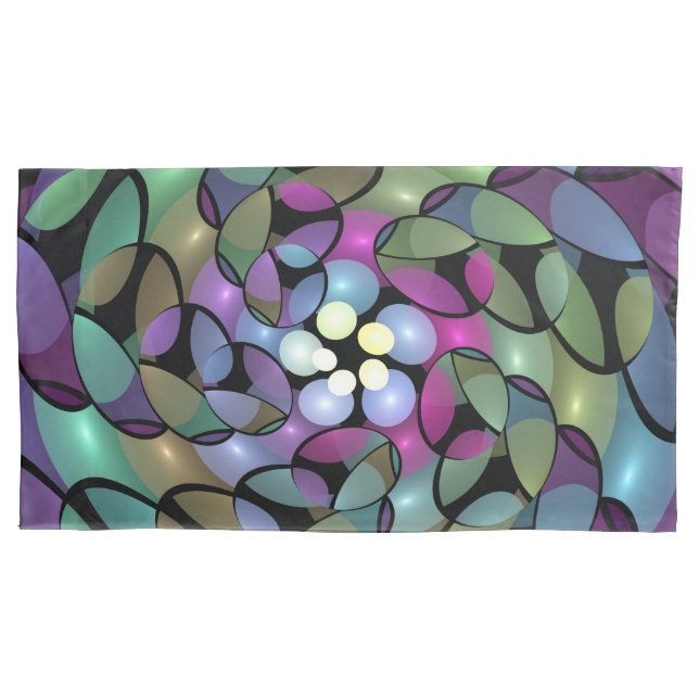 Colourful Movements Abstract Striking Fractal Art Pillowcase (Front)