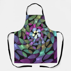 Colourful Movements Abstract Trippy Fractal Art Apron