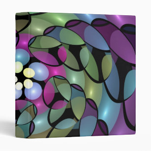 Colourful Movements Abstract Trippy Fractal Art Binder