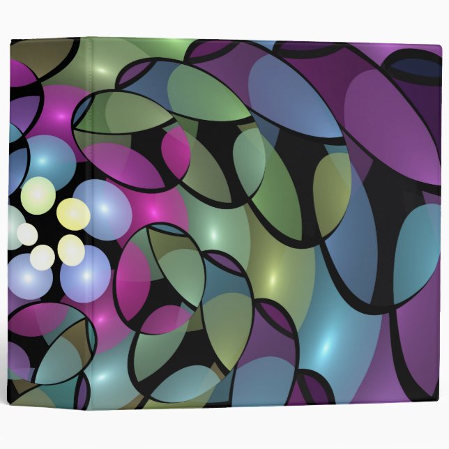 Colourful Movements Abstract Trippy Fractal Art Binder (Front/Spine)