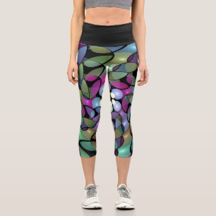Colourful Movements Abstract Trippy Fractal Art Capri Leggings
