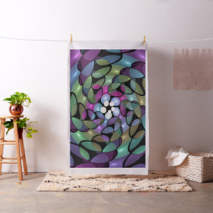 Colourful Movements Abstract Trippy Fractal Art Fabric