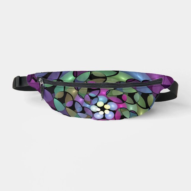 Colourful Movements Abstract Trippy Fractal Art Fanny Pack (Front)