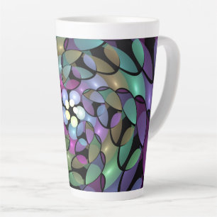 Colourful Movements Abstract Trippy Fractal Art Latte Mug