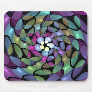 Colourful Movements Abstract Trippy Fractal Art Mouse Pad