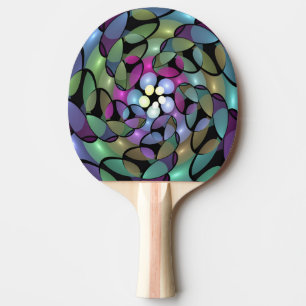 Colourful Movements Abstract Trippy Fractal Art Ping Pong Paddle