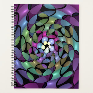 Colourful Movements Abstract Trippy Fractal Art Planner