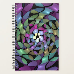 Colourful Movements Abstract Trippy Fractal Art Planner