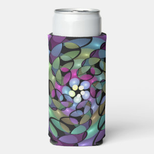 Colourful Movements Abstract Trippy Fractal Art Seltzer Can Cooler