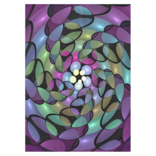 Colourful Movements Abstract Trippy Fractal Art Tablecloth
