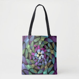 Colourful Movements Abstract Trippy Fractal Art Tote Bag