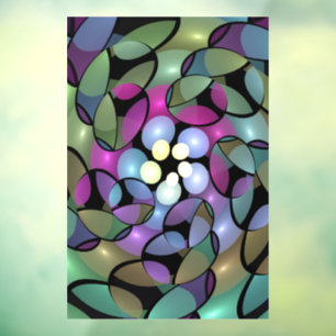 Colourful Movements Abstract Trippy Fractal Art Window Cling