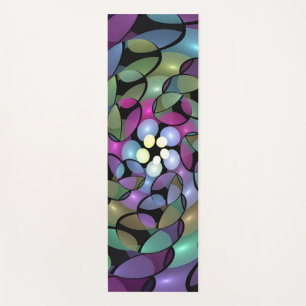 Colourful Movements Abstract Trippy Fractal Art Yoga Mat