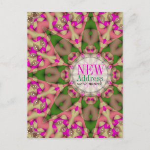 Colourful Moving House New Address Postcard