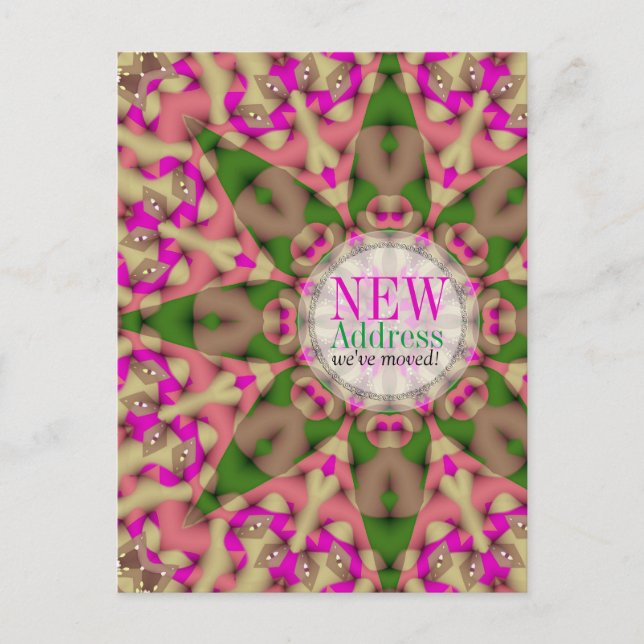 Colourful Moving House New Address Postcard (Front)