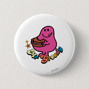 Colourful Mr. Greedy Eating 2 Inch Round Button