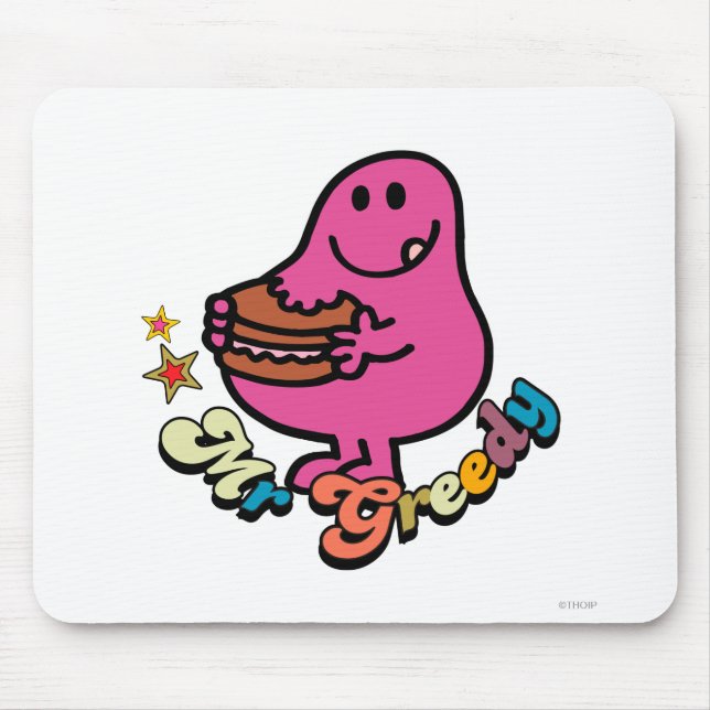 Colourful Mr. Greedy Eating Mouse Pad (Front)