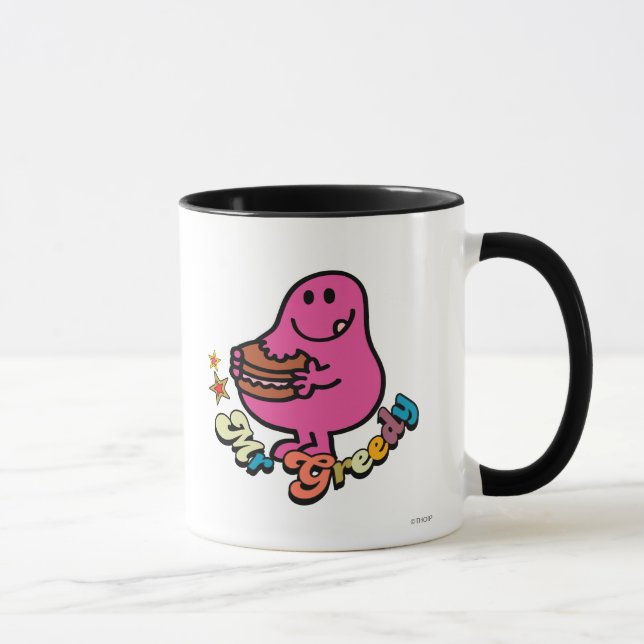 Colourful Mr. Greedy Eating Mug (Right)