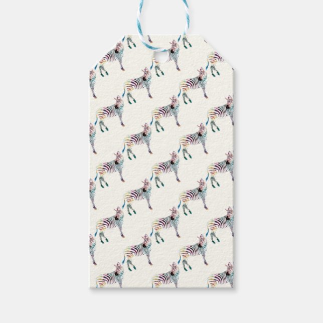 Colourful Mr Zebra Gift Tags (Front)