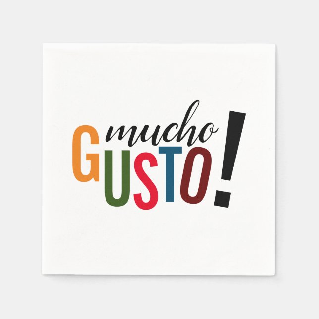 Colourful Mucho Gusto! Pleased to Meet You Napkin (Front)