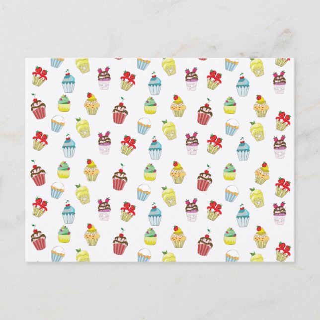 colourful muffins background postcard (Front)